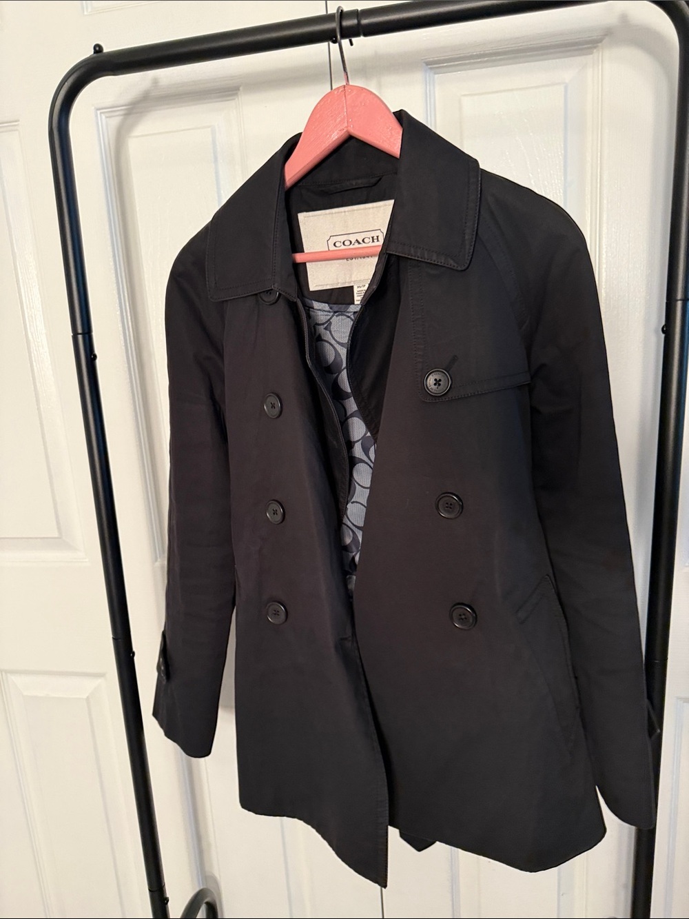 Coach women’s Black short trench Coat